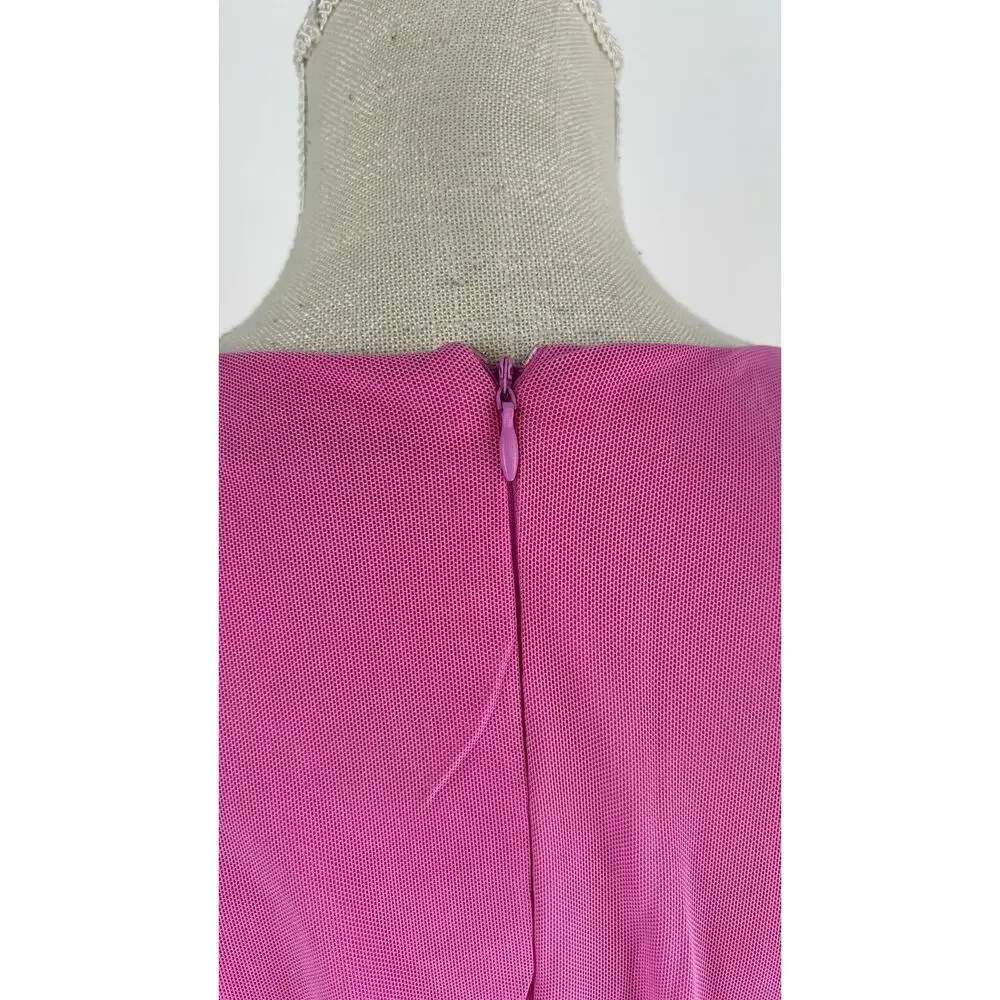 Love X Design Womens Super Pink Ruched Bodycon Dress Long Sleeve Size Medium NWT